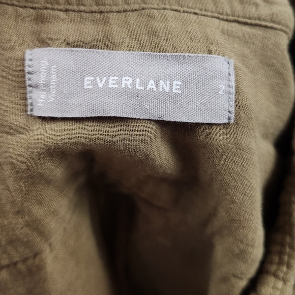 Everlane Olive Green Button Up Long Sleeves Shirt Size 2 - Picture 5 of 8